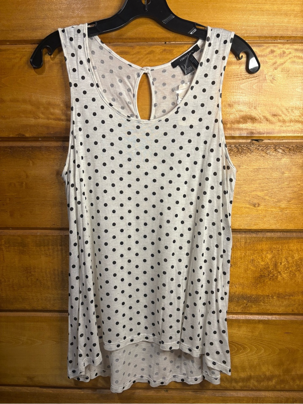 NWT Forever 21 black polka dot sleeveless top size small